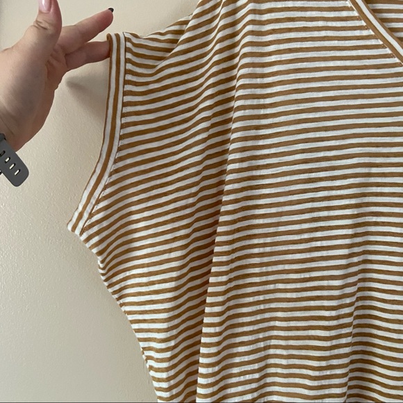 Talulah• orange white striped oversized top vneck boho style - Picture 4 of 6